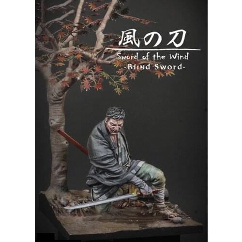 1/24 Scale Japanese Samurai 75MM Unpainted Resin Model Kit figure Free Shipping