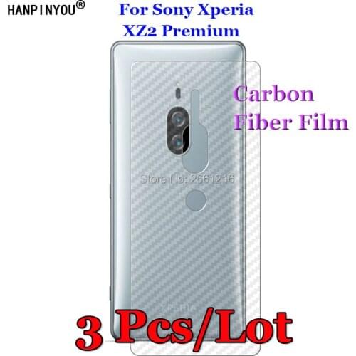 3 Pcs/Lot For Sony Xperia XZ2 Premium 5.8" 3D Non-slip Clear Carbon Fiber Back Film Screen Protector Protective Sticker