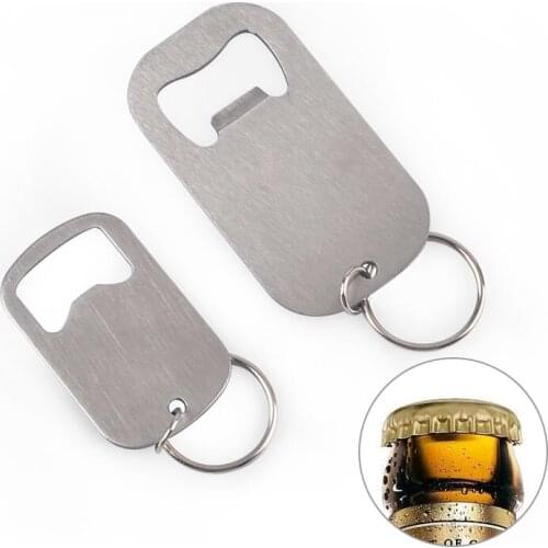 300pcs/lot Simple Stainless Steel Flat Speed Bottle Cap Opener With key ring Remover Beer Bottle Opener