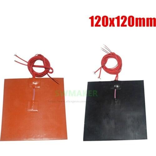 3D Printer small Heat Bed Silicone Rubber Heater 120x120mm 50W 100W 150W Electric Heating Pad Customized