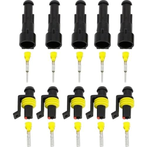 5 sets 1 Pin AMP 1.5 Connectors DJ7011-1.5-11/21 Waterproof Electrical Wire Connector,Xenon lamp connector Automobile Connectors