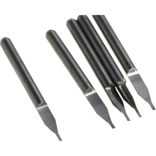 5pcs carbide half straight CNC router cutting bit 1/8 x 1.0 x 4mm engraving tool HUHAO