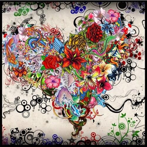5D Diamond Painting Heart shape flower Craft Kit DIY Diamond Mosaic Decorative home Diamond Embroidery Cross Stitch WG551