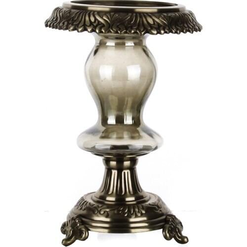 Marianna Antique Smoke Candlestick 24 cm
