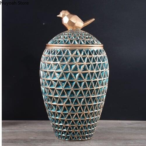 Household Storage Tank European-style Vase Ornaments Dried Flower Flower Arrangement Accessories Home Decoration Accessories