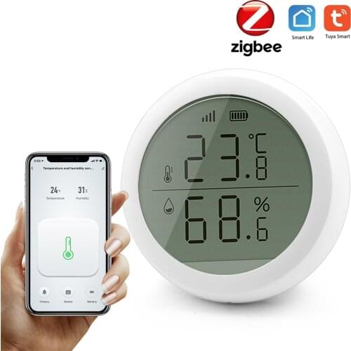 Tuya Zigbee Humidity Detector LCD Working with Home Assistant Conbee 2, Sonoff, Smartthings Temperature Sensor