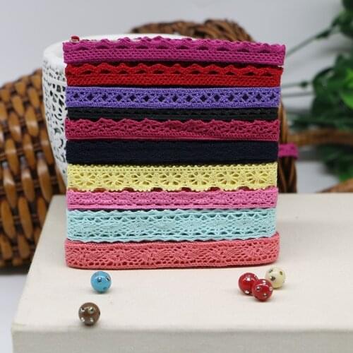 50 yards color cotton lace fabric art manually DIY random send color lace 1 cm wide
