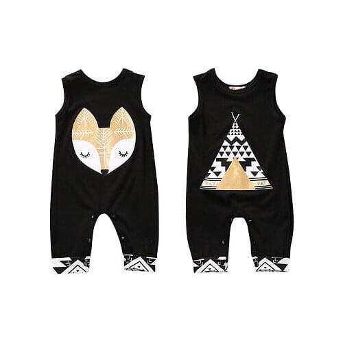 Cotton Newborn Infant Baby Boy Girl Sleeveless tent / fox Romper Jumpsuit Clothes Outfits
