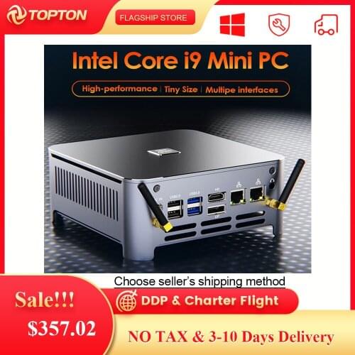 TOPTON New Arrival 10th Intel Core i9 10880H i7 10750H i5 10300H Win10 2*DDR4/M.2 DP HDMI 4K Mini PC Computer