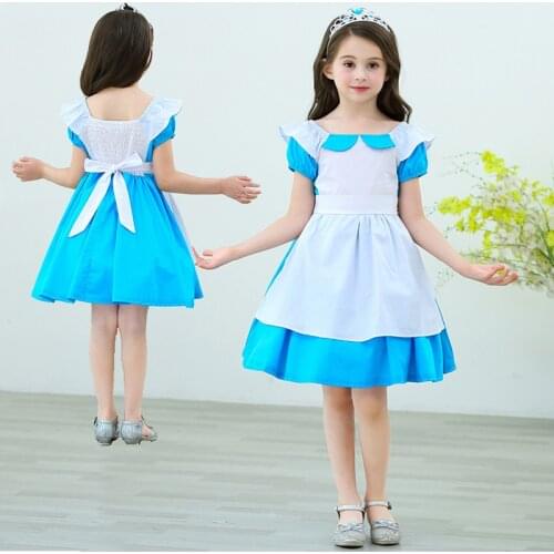 Carnival Purim Girl French Maid Costume Cute Apron Wench Cosplay Halloween Fancy Party Dress