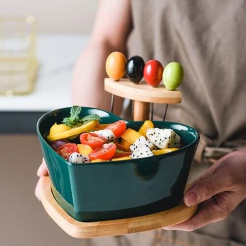 Creative Dried Fruit Plate Salad Bowl With Fork Household Fruit Bowl Modern Living Room Candy Plate Snack Snack Snack Plate