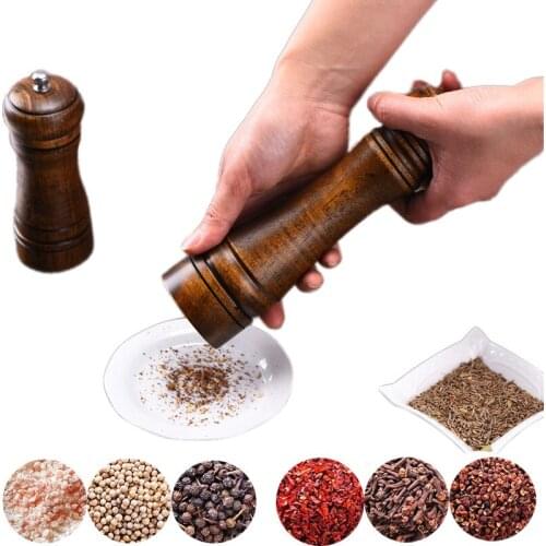 Salt and Pepper Mill, Wood Pepper Shakers with Strong Adjustable Ceramic Grinder with spare Ceramic Rotor - kitchen accessories