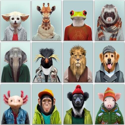 Diamond Painting Kit Paint Animals Pig Dog giraffe fish rabbit Panda Elephant Full Square&Round embroidery mosaic Cross stitch