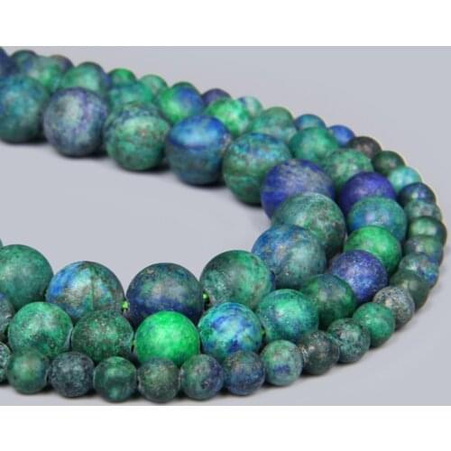 Natural Matte Green Blue Stone Phoenix Lapis Loose Spacer Beads For Jewelry Making Bracelet Women Men Handmade Accessories DIY