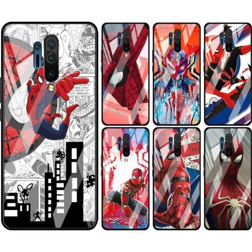 Tempered Glass Hot New Shell Luxury Cover Marvel Avengers Spider-Man For Oneplus 7 7T 8 Z 8 8T 9 9R Nord PRO 5G Phone Case