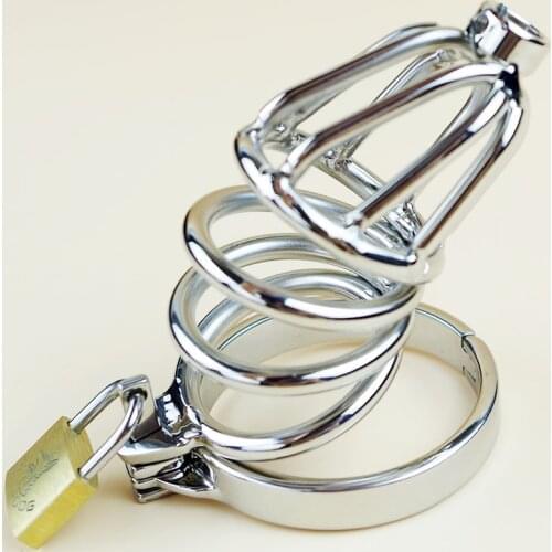 New Double Cock Ring Male Chastity Device Silicone Tube Sounding Urethral with Barbed Anti-Shedding Cockring Craft Chastity Cage