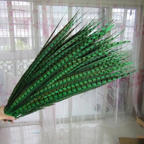 Wholesale 20pcs / lot Green Pheasant Tail Feathers 24-28inch 60-70CM Party Show Wedding Diy Decoration Red feather Plume