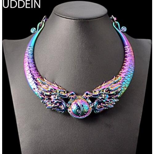 UDDEIN maxi necklace drip oil metal color statement chokers vintage jewellry clothing accessories fashion torques choker collar