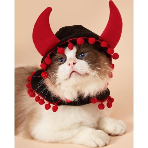 Pet Cloak Christmas Halloween Cat Clothes Cute Winter Warm Plush Cloak Hooded Santa Costume For Pet Dog Cat Clothing