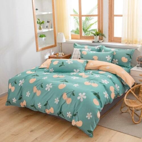 Simple Pastoral Bedding Set Duvet Cover Sheet Pillowcase Grid Black Lattice Bed Linens 180x220cm Double Size Litchi Pattern