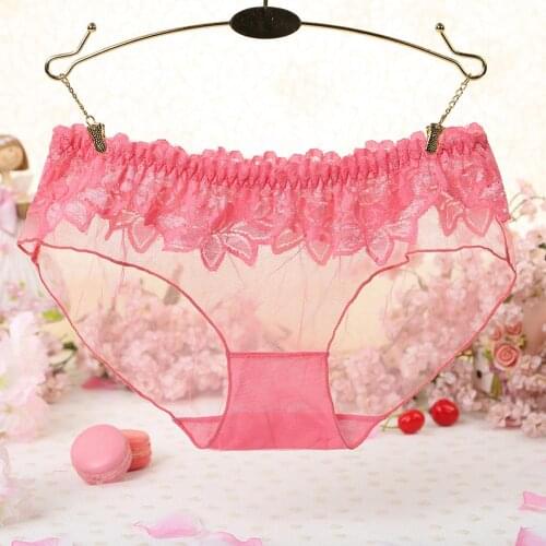 Sexy Lace Panties Women Fashion Lingerie Perspective Briefs One Size Womens Underpant Low Waist Intimates Underwear