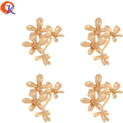 Cordial Design 50Pcs 25*28MM Jewelry Accessories/DIY Connectors/Flower Shape/Copper Material/Charms/Hand Made/Earring Findings