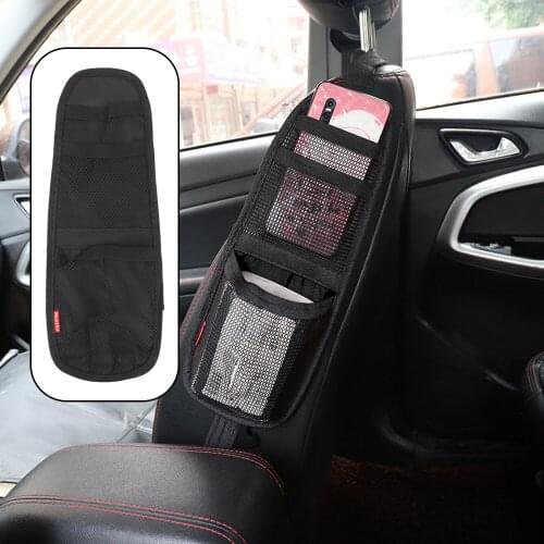 LEEPEE Car Seat Mesh Pocket Storage Multi-Pocket Bag Organizer Tissue Holder Seat Side Hanging Bag for Small Items