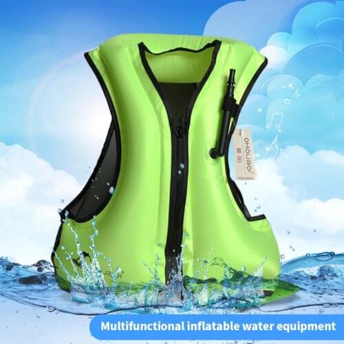 Mouth blowing Inflatable Life Jacket Swiming Fishing Life Vest Automatic Inflatable Adult Swimwear children and adult