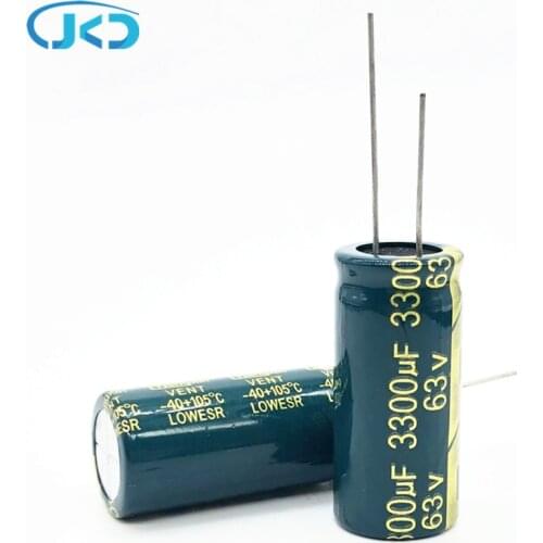 2pcs 63V 3300UF 18*40mm high frequency low impedance aluminum electrolytic capacitor 3300uf 63V 20% capacitor