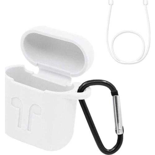 Earphone Protector Safe Portable Full Protective Headset Set Silicone Sleeve with Hook and Anti-lost Rope Headphone Accessories