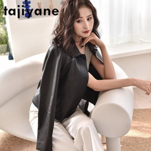 Leather Genuine Short Jacket Women Spring 2021 Real Sheepskin Coat Female Korean Style Jackets Veste Femme Pph4962