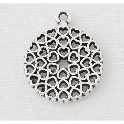 RAINXTAR Alloy Hollow Love Hearts Charms For Valentines Day Jewelry Making 16*20mm 50pcs AAC348