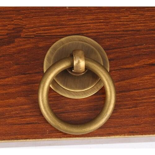 12pcs/lot Brass Cabinet Drop Handle Cupboard Door Ring Furniture Drawer Door Pull