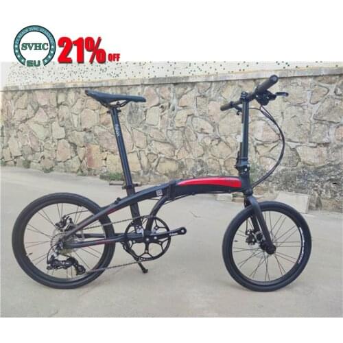 20-inch Bicycle Aluminum Alloy Frame Double Disc Brake Folding Bike SENSAH 10-speed, SHIMANO 9-speed Commuter City Bicycle