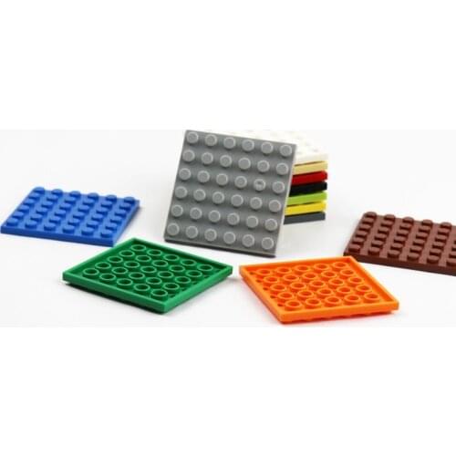 20pcs/lot Plate 6X6 MOC Building Blocks Parts 3958 Creative Toys For Kids Educational Technical Toy Dinosaur Plates in Blocks