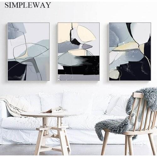 Geometric Abstract Shape Canvas Poster Contemporary Art Print Wall Picture Painting Minimalist Modern Living Room Decoration