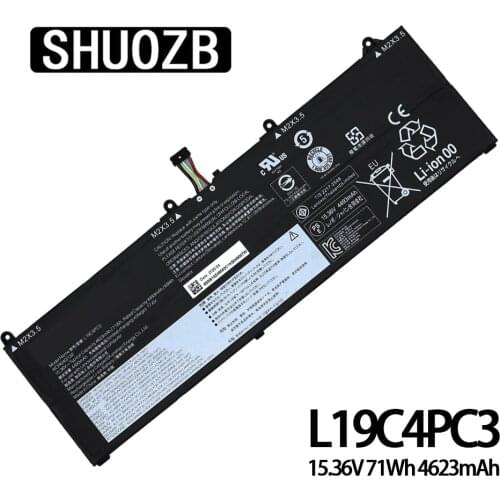 SHUOZB Laptop Battery L19C4PC3 L19M4PC3 For Lenovo R7000P Y7000P 2020 Notebook 15.36V 71Wh 4623mAh