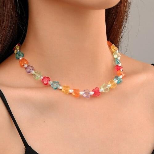 Bohemia Transparent Colorful Acrylic Butterfly Necklace for Women Cocktail Party Statement Street Style Fashion Jewelry Gift