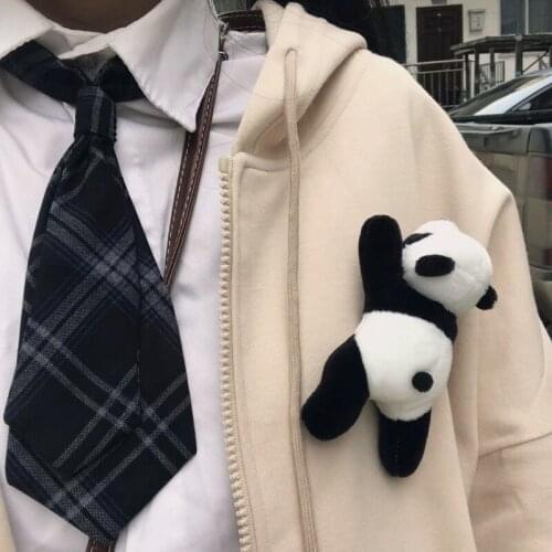 Panda Brooches Womens Men Gifts Student Accessories Papa Bear Doll Cartoon Pins Section Cute Plush Doll Doll Soft Fabric Brooch