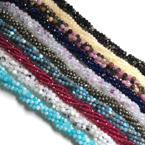 Natural Stone Faceted Scattered bead charm agates small Beads for Jewelry Making DIY Necklace Bracelet Accessories size 2 3mm