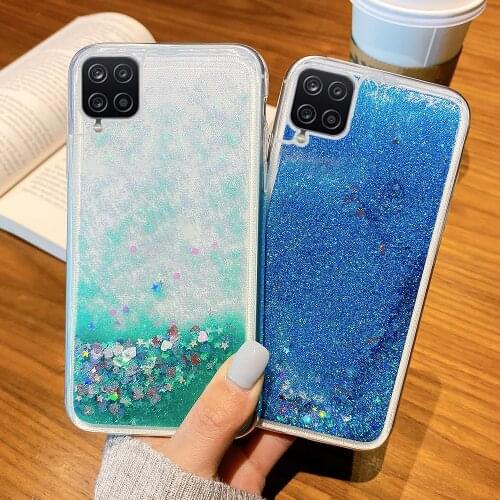 Liquid Glitter Case For Samsung Galaxy A12 Cases Samsung A71 A51 A21S A31 A41 A50 A70 A40 A20e M51 M31 A30s A50S M12 A 12 Covers