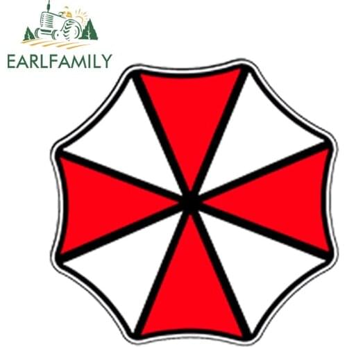 EARLFAMILY 10cm x 10cm Car Styling Umbrella Corporation Round Resident Vinyl Car Sticker Waterproof Doors Windows Accessories