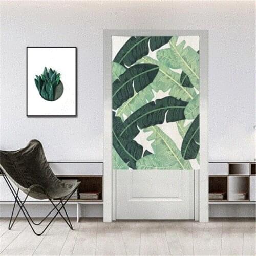 Europe Blackout Curtains for Bedroom Living Room Children Room Elegant Thick Linen Curtains Tropical Plant Curtains For Door