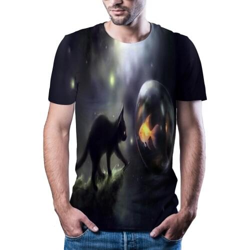 2020 new 3D t-shirt mens summer leisure color top hip hop Street image mode 3D T-shirt