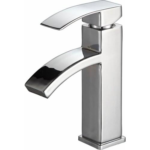 Hot Sale Basin Vanity Sink Faucet Single Handle Waterfall Bathroom Mixer Deck Mounted Hot & Cold Water Sink Faucet With 2 Hoses