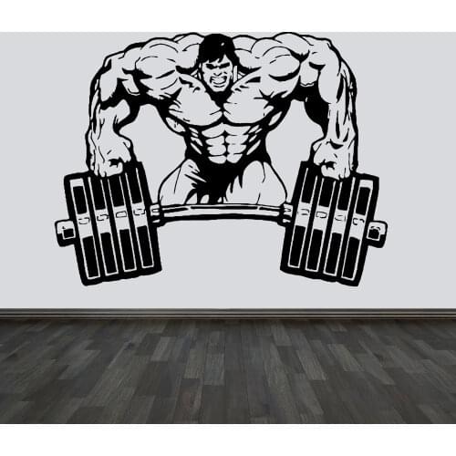 Hulk Gym Motivational Wall Decal Weightlifting Training Wall Sticker For Gyms Bedroom Sport Rooms Gym Crossfit Decor E140