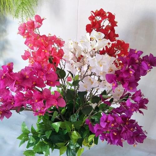 90cm 70 Heades 8 Leaves Artificial Flowers Bougainvillea For Wedding House Garden Decorative Simulation Fake Plum Flower
