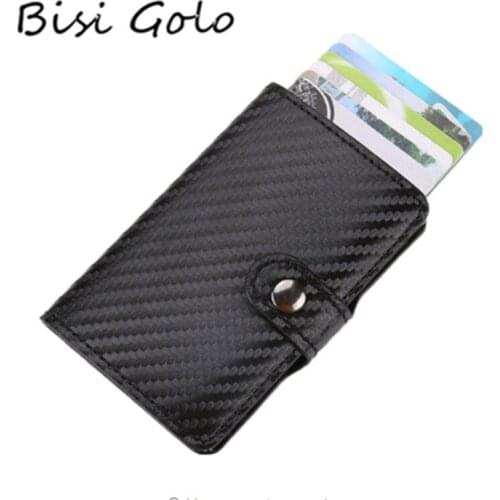 BISI GORO Men Women Credit Card Holder Top Grade Card Case Fashion Bank Card Wallet Famous Carbon Card Organizer Slim Wallet