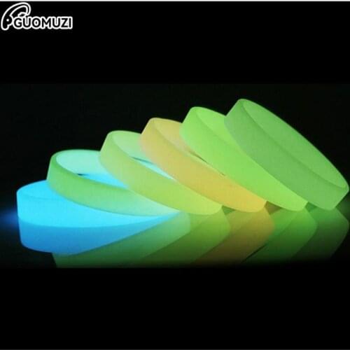 Colorful Luminous Silicone Sports Bracelets & Bangles Women Fluorescent Rubber Fitness Wristband Bracelet Glow In Dark