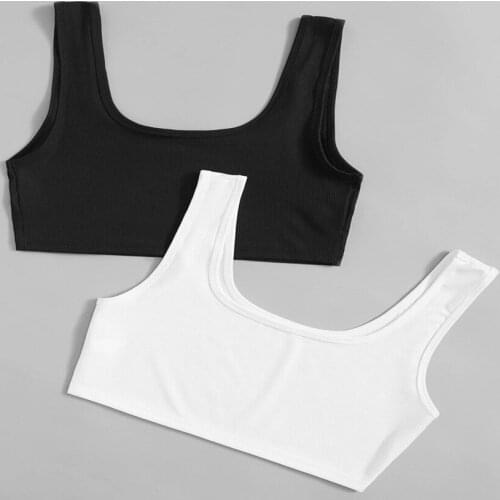 Sexy Round Neck Collar Women Crop Tops 2021 Summer Off Shoulder Black White Vest Knitted Solid Corset Sports Tank Tops